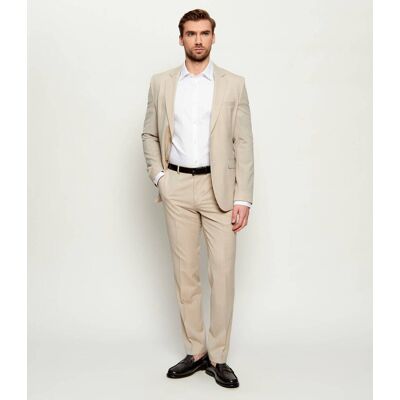 HUGO Wełniany garnitur Arti-Hesten253X Extra slim fit beżowy 48 HUGO Wełniany garnitur Arti-Hesten253X Extra slim fit beżowy 48