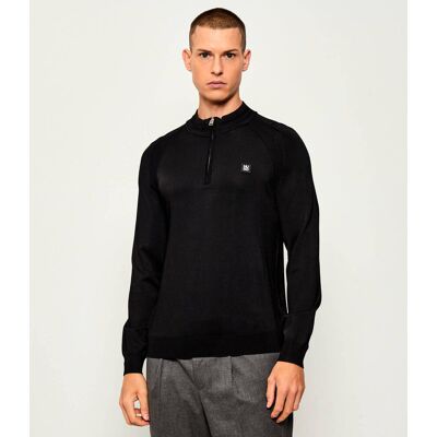 HUGO Sweter Sayford 10272347 01 Regular Fit czarny M HUGO Sweter Sayford 10272347 01 Regular Fit czarny M