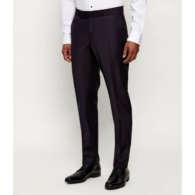 Karl Lagerfeld Wełniane spodnie CLYDE Slim Fit czarny 52 Karl Lagerfeld Wełniane spodnie CLYDE Slim Fit czarny 52