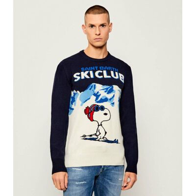 ST.Barth Sweter HERON C SAINT BARTH X PEANUTS Regular Fit z dodatkiem wełny i kaszmiru granatowy XL ST.Barth Sweter HERON C SAINT BARTH X PEANUTS Regular Fit z dodatkiem wełny i kaszmiru granatowy XL