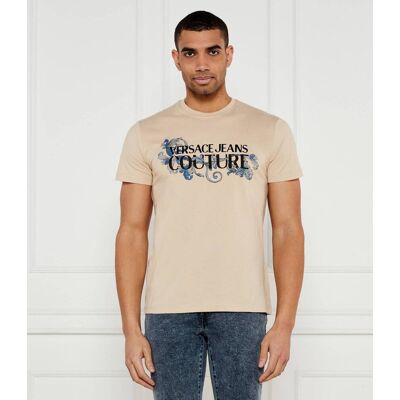 Versace Jeans Couture T-shirt Slim Fit beżowy S Versace Jeans Couture T-shirt Slim Fit beżowy S