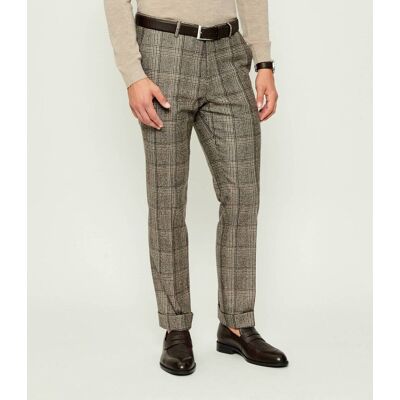 Oscar Jacobson Wełniane spodnie chino Dandy Regular Fit beżowy 48 Oscar Jacobson Wełniane spodnie chino Dandy Regular Fit beżowy 48