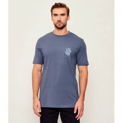 Boss ORANGE T-shirt Te_structure Regular Fit niebieski M Boss ORANGE T-shirt Te_structure Regular Fit niebieski M
