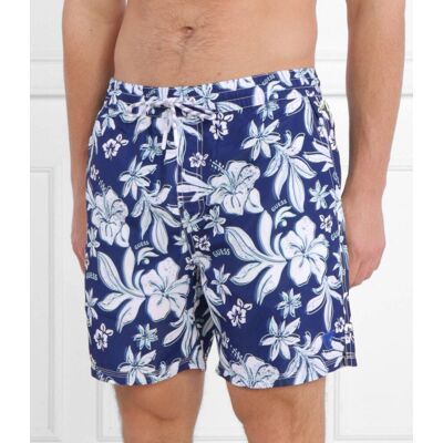 Guess Underwear Szorty kąpielowe SWIMTRUNK MEDIUM IBISCUS AOP Regular Fit granatowy XXL Guess Underwear Szorty kąpielowe SWIMTRUNK MEDIUM IBISCUS AOP Regular Fit granatowy XXL