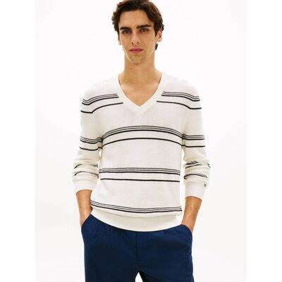 Tommy Hilfiger Sweter Regular Fit mercerised ecru XL Tommy Hilfiger Sweter Regular Fit mercerised ecru XL