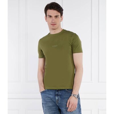Guess T-shirt Slim Fit oliwkowy XXL Guess T-shirt Slim Fit oliwkowy XXL