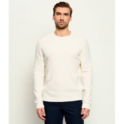 Joop! Jeans Sweter Sandio Regular Fit ecru XXL Joop! Jeans Sweter Sandio Regular Fit ecru XXL