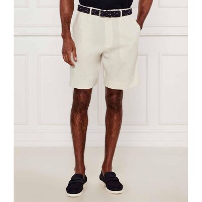 Boss BLACK Lniane szorty chino P-Peter-RDS-S-WG-252 Relaxed fit ecru 52 Boss BLACK Lniane szorty chino P-Peter-RDS-S-WG-252 Relaxed fit ecru 52