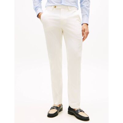 Tommy Hilfiger Spodnie chino Denton Slim Fit ecru 33/34 Tommy Hilfiger Spodnie chino Denton Slim Fit ecru 33/34