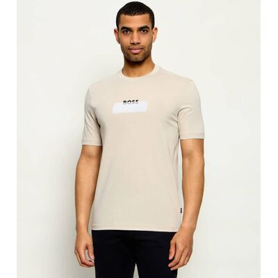 Boss ORANGE T-shirt Te_LogoTape Regular Fit beżowy XXL Boss ORANGE T-shirt Te_LogoTape Regular Fit beżowy XXL