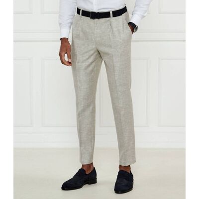 Boss BLACK Spodnie C-Perin-PL-25 Relaxed fit z dodatkiem lnu beżowy 46 Boss BLACK Spodnie C-Perin-PL-25 Relaxed fit z dodatkiem lnu beżowy 46