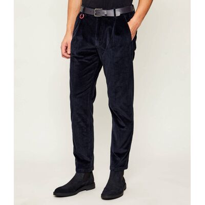 Joop! Jeans Spodnie chino Lead Loose fit sztruks granatowy 30/32 Joop! Jeans Spodnie chino Lead Loose fit sztruks granatowy 30/32
