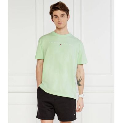 Tommy Jeans T-shirt LINEAR LOGO Regular Fit zielony XXL Tommy Jeans T-shirt LINEAR LOGO Regular Fit zielony XXL