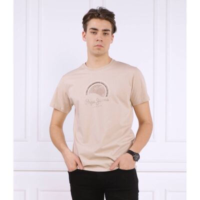 Pepe Jeans London T-shirt RICHMOND Regular Fit beżowy S Pepe Jeans London T-shirt RICHMOND Regular Fit beżowy S