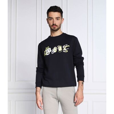 Boss ORANGE Bluza Welogocrew Regular Fit granatowy S Boss ORANGE Bluza Welogocrew Regular Fit granatowy S