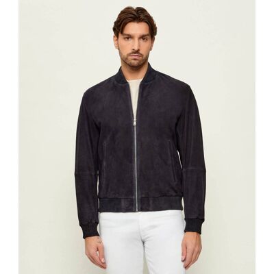 Boss BLACK Skórzana kurtka bomber H-Muller Regular Fit granatowy 48 Boss BLACK Skórzana kurtka bomber H-Muller Regular Fit granatowy 48