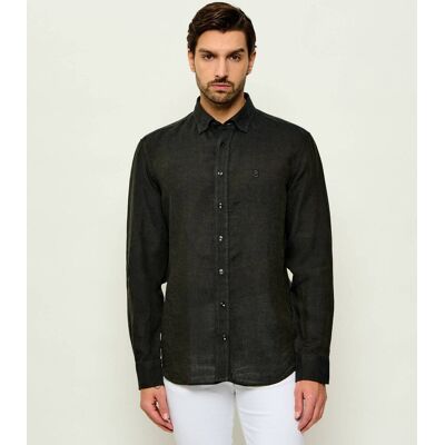 Bogner Lniana koszula TIMI Regular Fit oliwkowy XL Bogner Lniana koszula TIMI Regular Fit oliwkowy XL