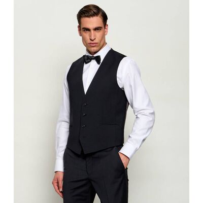 HUGO Wełniana kamizelka Vin253X-MH Slim Fit czarny 52 HUGO Wełniana kamizelka Vin253X-MH Slim Fit czarny 52