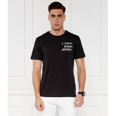 Calvin Klein Jeans T-shirt DIFFUSED STACKED Regular Fit czarny S Calvin Klein Jeans T-shirt DIFFUSED STACKED Regular Fit czarny S