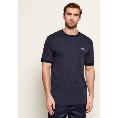 BLACK T-shirt C-Thompson 242_AM BOSS x ASTON MARTIN Regular Fit z dodatkiem wełny granatowy M BLACK T-shirt C-Thompson 242_AM BOSS x ASTON MARTIN Regular Fit z dodatkiem wełny granatowy M