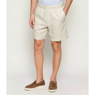 Calvin Klein Lniane szorty Straight fit beżowy M Calvin Klein Lniane szorty Straight fit beżowy M