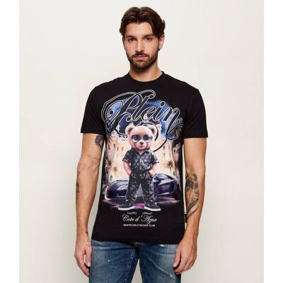 Philipp Plein T-shirt Teddy Racing Regular Fit czarny M Philipp Plein T-shirt Teddy Racing Regular Fit czarny M