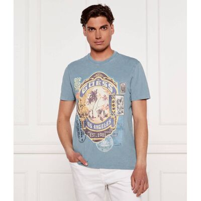 Guess T-shirt Regular Fit niebieski L Guess T-shirt Regular Fit niebieski L