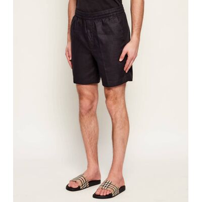 Calvin Klein Lniane szorty chino Straight fit czarny S Calvin Klein Lniane szorty chino Straight fit czarny S