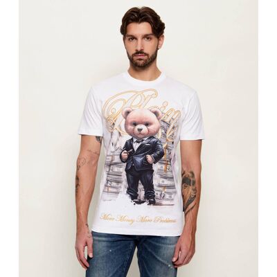 Philipp Plein T-shirt Teddy Tuxedo Regular Fit biały XXL Philipp Plein T-shirt Teddy Tuxedo Regular Fit biały XXL