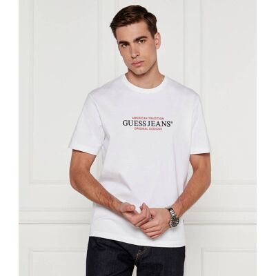 Guess Jeans T-shirt Regular Fit biały L Guess Jeans T-shirt Regular Fit biały L