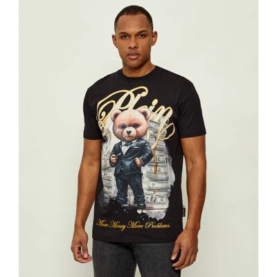 Philipp Plein T-shirt Teddy Money Regular Fit czarny XXXL Philipp Plein T-shirt Teddy Money Regular Fit czarny XXXL