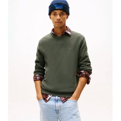 Tommy Jeans Sweter Slim Fit zielony S Tommy Jeans Sweter Slim Fit zielony S