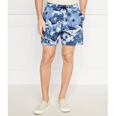 Tommy Jeans Szorty HAWAIIAN Regular Fit z dodatkiem lnu niebieski M Tommy Jeans Szorty HAWAIIAN Regular Fit z dodatkiem lnu niebieski M