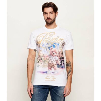 Philipp Plein T-shirt Teddy Tennis Regular Fit biały M Philipp Plein T-shirt Teddy Tennis Regular Fit biały M