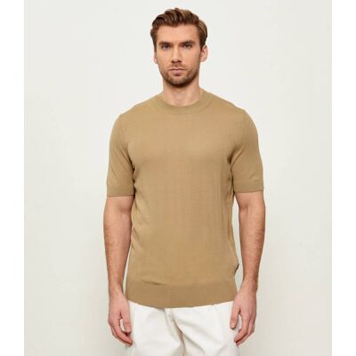 Boss BLACK Wełniany sweter H-Umauro Regular Fit beżowy M Boss BLACK Wełniany sweter H-Umauro Regular Fit beżowy M
