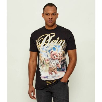 Philipp Plein T-shirt Teddy Tennis Regular Fit czarny S Philipp Plein T-shirt Teddy Tennis Regular Fit czarny S