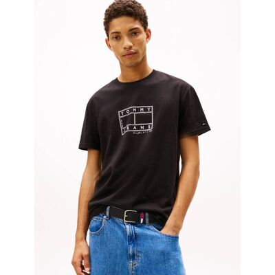 Tommy Jeans T-shirt CENTER Regular Fit czarny L Tommy Jeans T-shirt CENTER Regular Fit czarny L