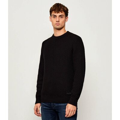 HUGO Sweter Syer Regular Fit czarny XXL HUGO Sweter Syer Regular Fit czarny XXL