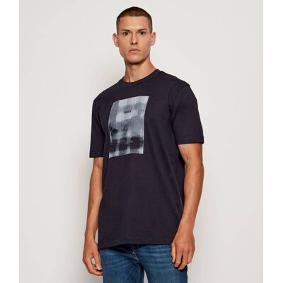 Boss ORANGE T-shirt Te_brokenic Regular Fit granatowy XL Boss ORANGE T-shirt Te_brokenic Regular Fit granatowy XL