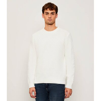 HUGO Sweter Syer Regular Fit biały XXL HUGO Sweter Syer Regular Fit biały XXL