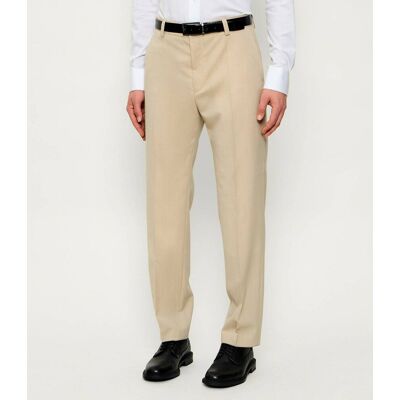 HUGO Wełniane spodnie Teagan231X Regular Fit beżowy 56 HUGO Wełniane spodnie Teagan231X Regular Fit beżowy 56