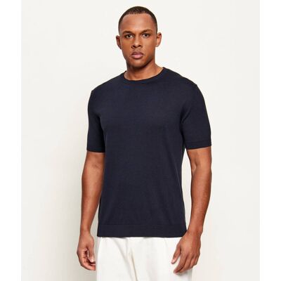 DONDUP - made in Italy Jedwabny sweter Slim Fit granatowy 54 DONDUP - made in Italy Jedwabny sweter Slim Fit granatowy 54