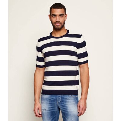 DONDUP - made in Italy T-shirt Slim Fit granatowy 50 DONDUP - made in Italy T-shirt Slim Fit granatowy 50
