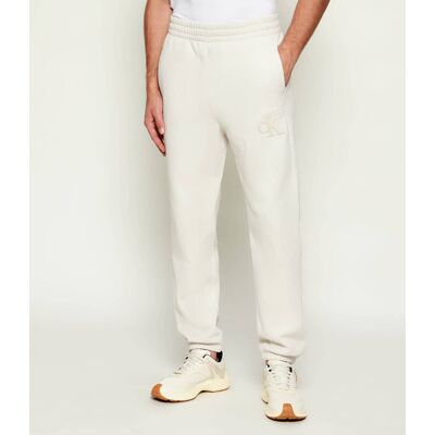 Calvin Klein Jeans Spodnie dresowe Regular Fit ecru XXL Calvin Klein Jeans Spodnie dresowe Regular Fit ecru XXL