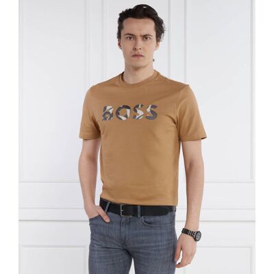 Boss BLACK T-shirt Thompson Regular Fit brązowy M Boss BLACK T-shirt Thompson Regular Fit brązowy M