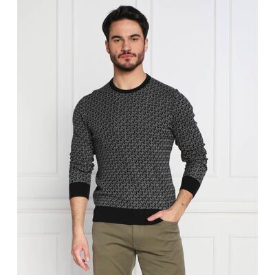 Michael Kors Sweter MICRO SIGNATURE Slim Fit szary L Michael Kors Sweter MICRO SIGNATURE Slim Fit szary L