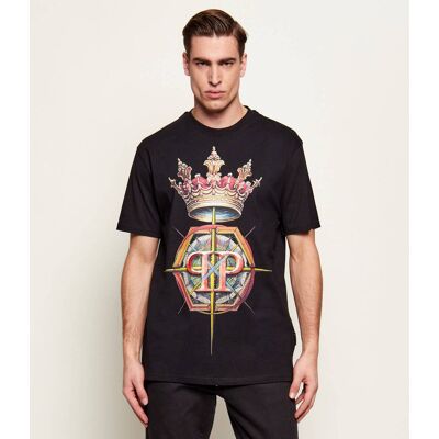 Philipp Plein T-shirt Crown Hexagon Regular Fit czarny XXL Philipp Plein T-shirt Crown Hexagon Regular Fit czarny XXL