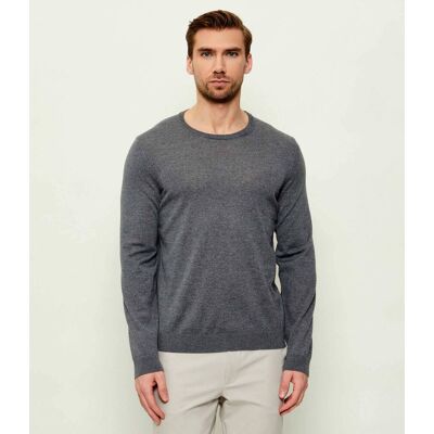 Boss BLACK Wełniany sweter Leno-P Slim Fit szary L Boss BLACK Wełniany sweter Leno-P Slim Fit szary L