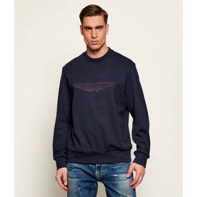 BLACK Bluza C-Soleri 242_AM Boss x Aston Martin Regular Fit z dodatkiem wełny granatowy L BLACK Bluza C-Soleri 242_AM Boss x Aston Martin Regular Fit z dodatkiem wełny granatowy L