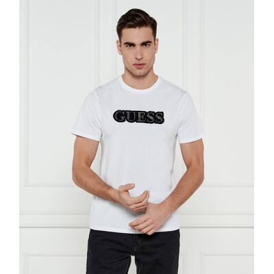 Guess T-shirt EMBELLISHED LOGO Slim Fit biały L Guess T-shirt EMBELLISHED LOGO Slim Fit biały L